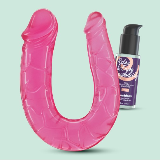 Crushious DEEP DIVER DUBULTAIS DILDO AR ANĀLO LUBRIKANTU 50 ml ROZĀ