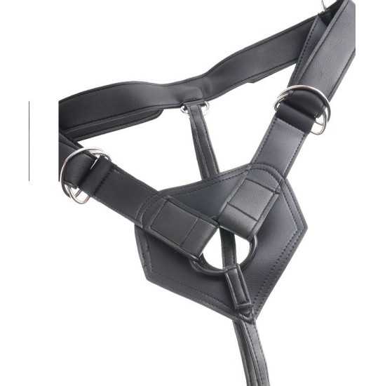 King Cock HARNESS WITH REALISTIC PENIS BROWN 20.3 CM