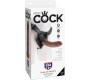 King Cock HARNESS WITH REALISTIC PENIS BROWN 20.3 CM