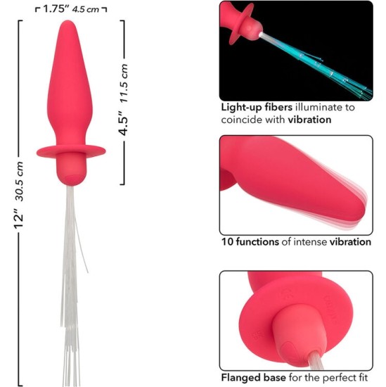 Calexotics SOUTHERN LIGHTS LIGHT UP ANAL PLUG 10 VIBRATIONS SILICONE PINK