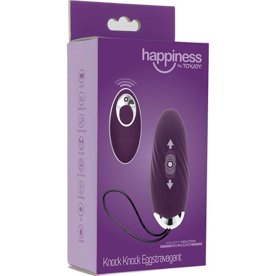 Toyjoy HAPPINESS KNOCK KNOCK EGGSTAVAGANT VIBRATOR WITH REMOTE CONTROL PURPLE