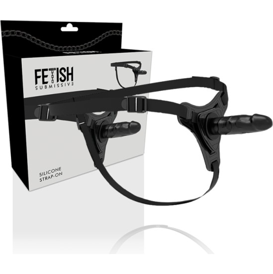 Fetish Submissive Harness REALISTIC BLACK SILICONE 15 CM