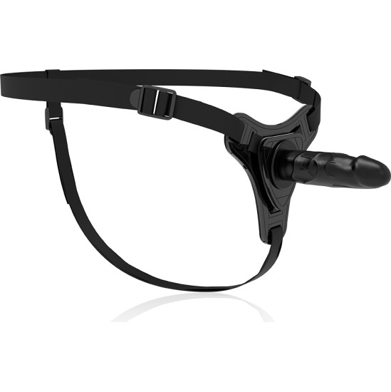 Fetish Submissive Harness REALISTIC BLACK SILICONE 15 CM