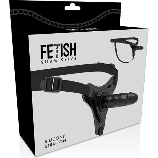 Fetish Submissive Harness REALISTIC BLACK SILICONE 15 CM