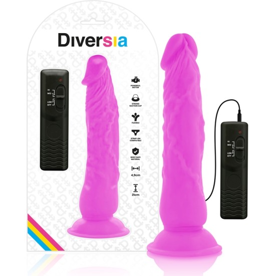 Diversia FLEXIBLE VIBRATING DILDO PURPLE 21 CM -O- 4.9 CM