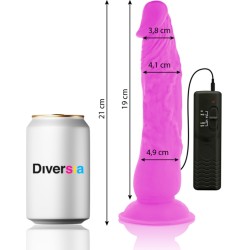 Diversia FLEXIBLE VIBRATING DILDO PURPLE 21 CM -O- 4.9 CM