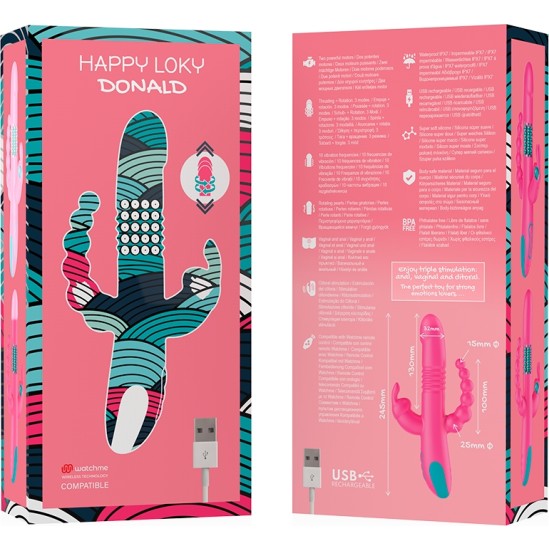 Happy Loky DONALD TRIPLE STIMULATION: ANAL, G-SPOT & CLITORAL WATCHME WIRELESS TECHNOLOGY COMPATIBLE