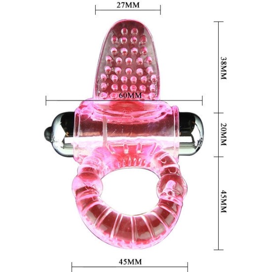 Baile For Him BAILE - SWEET ABS 10 RHYTHMS RING PINK VIBRATOR PENIS RING