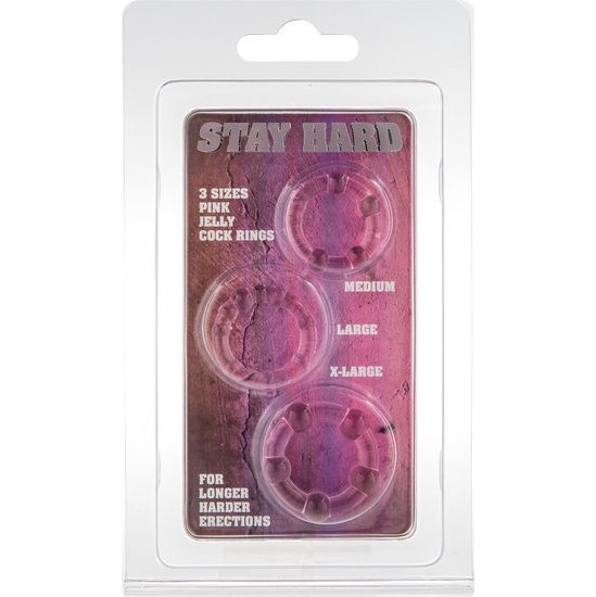 Seven Creations SET OF THREE PINK PENIS RINGS