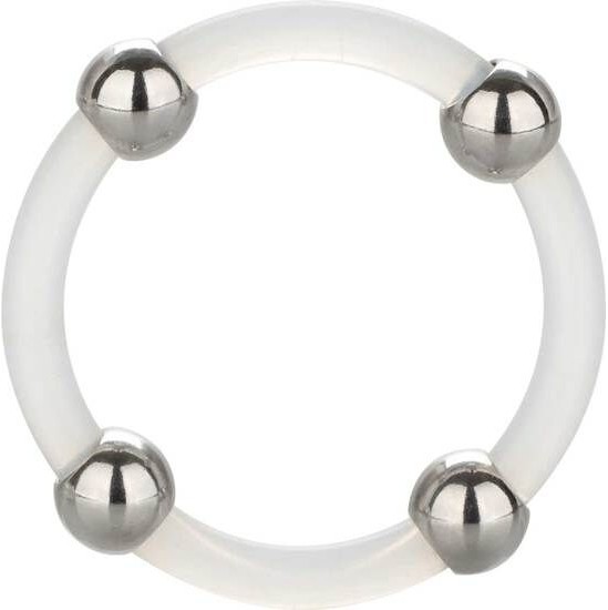 Calexotics STEEL BEADED SILICONE RING L