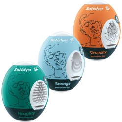 Satisfyer Eggs SATISFYER - 3 MASTURBATOR EGGS NAUGHTY, SAVAGE & CRUNCHY