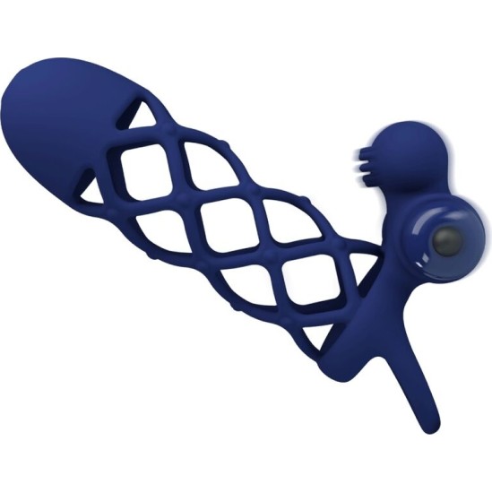 Pretty Love Male PRETTY LOVE - GIANN VIBRATOR RING WITH SILICONE SHEATH BLUE