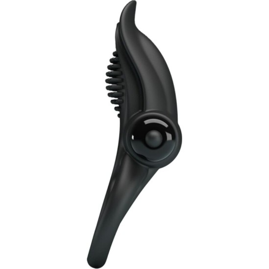 Pretty Love DOUBLE VIBRATING RING + CLITORIS STIMULATOR 10 VIBRATIONS BLACK