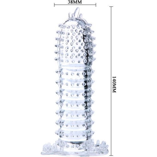 Baile For Him BAILE - PENIS SHEATH WITH STIMULATING POINTS PURPLE 14 CM