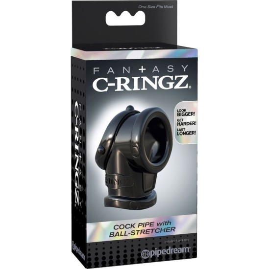 Fantasy C-Ringz Cock Pipe with Ball-Stretcher Black