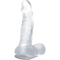 Baile Dildos BAILE - REALISTIC DILDO WITH SUCTION CUP AND TESTICLES 16.7 CM TRANSPARENT