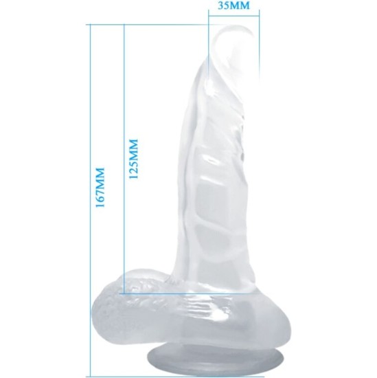 Baile Dildos BAILE - REALISTIC DILDO WITH SUCTION CUP AND TESTICLES 16.7 CM TRANSPARENT
