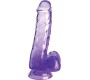 King Cock CLEAR REALISTIC PENIS WITH BALLS 13.5 CM PURPLE