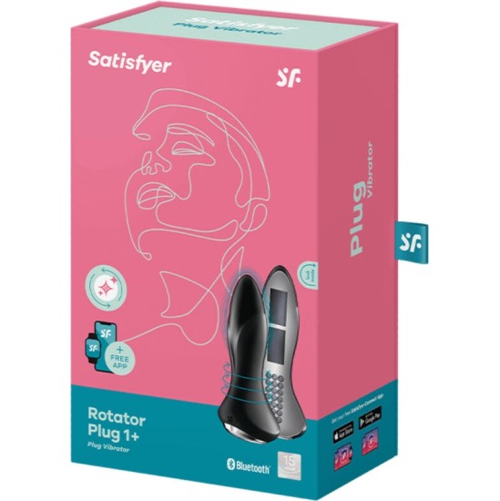 Satisfyer Connect SATISFYER - ROTATOR PLUG 1+ VIBRATING PLUG APP BLACK