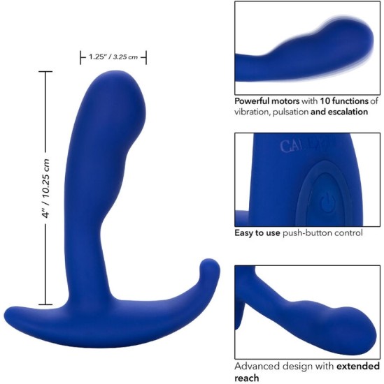 Calexotics ADMIRAL CURVED ANAL STIMULATOR & VIBRATOR BLUE