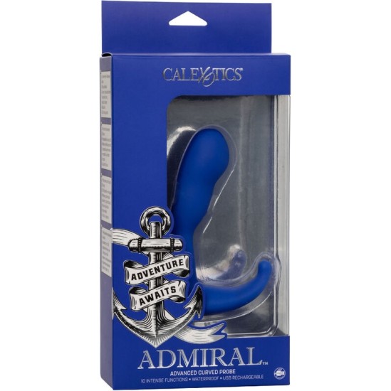 Calexotics ADMIRAL CURVED ANAL STIMULATOR & VIBRATOR BLUE
