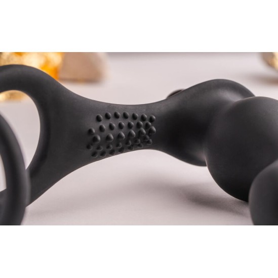 Rocks-Off RO-ZEN RRO ANAL PLUG WITH VIBRATING PENIS RING BLACK