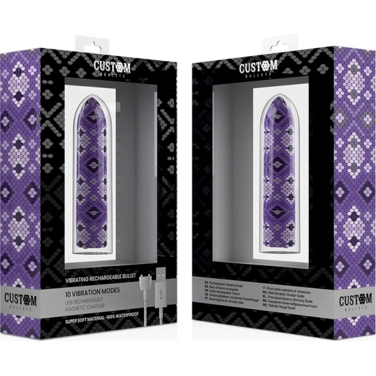 Custom Bullets RECHARGEABLE SNAKE PURPLE MAGNETIC BULLET 10 INTENSITIES
