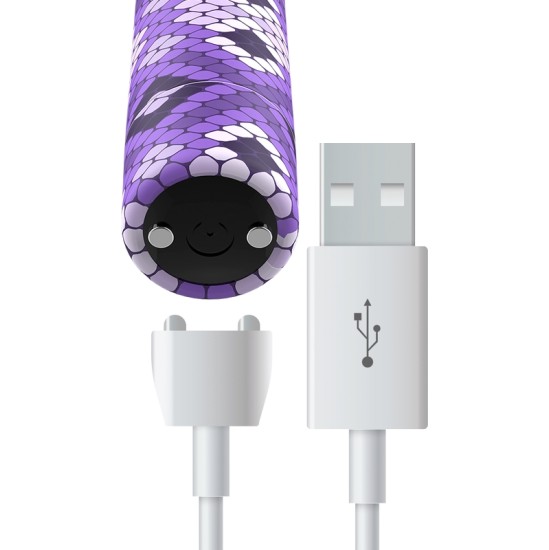 Custom Bullets RECHARGEABLE SNAKE PURPLE MAGNETIC BULLET 10 INTENSITIES