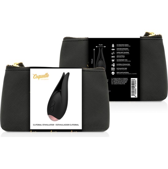 Coquette Toys COQUETTE CHIC DESIRE - CLITORIAL STIMULATOR BLACK / GOLD FLOWER