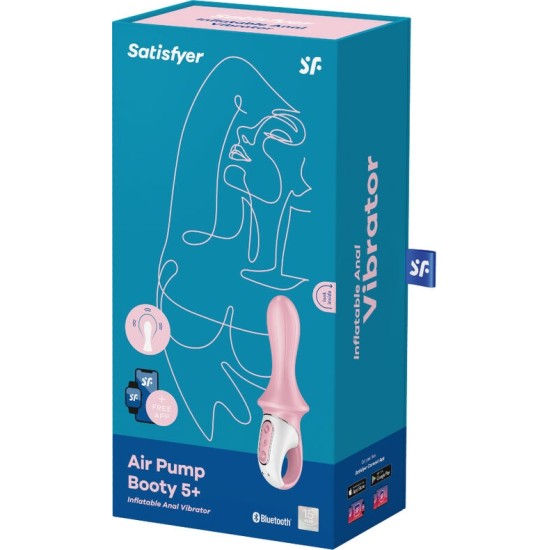 Satisfyer Connect SATISFYER - AIR PUMP BOOTY 5+ INFLATABLE ANAL VIBRATOR PINK