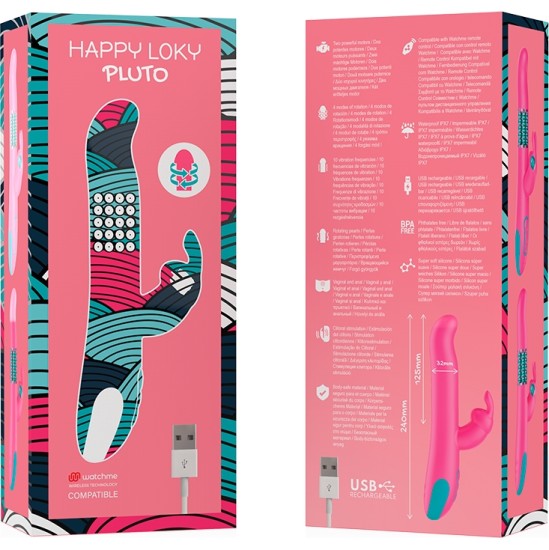 Happy Loky PLUTO RABBIT VIBRATOR & ROTATOR WATCHME WIRELESS TECHNOLOGY COMPATIBLE