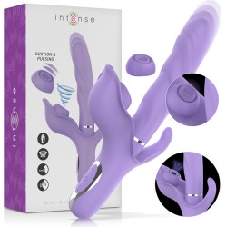 Intense Fun INTENSE - BILLIE MULTIFUNCTIONAL RECHARGEABLE SUCTION VIBRATOR WITH PURPLE PUSH BUTTON