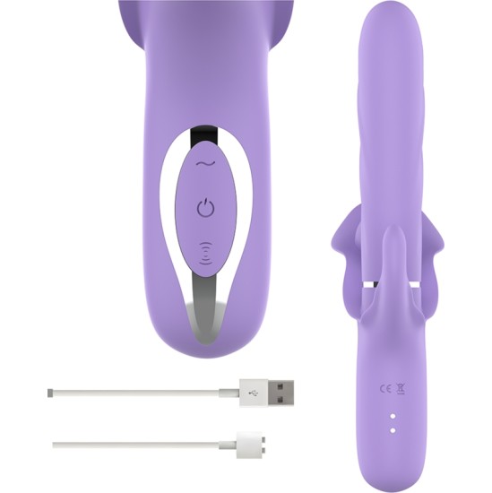 Intense Fun INTENSE - BILLIE MULTIFUNCTIONAL RECHARGEABLE SUCTION VIBRATOR WITH PURPLE PUSH BUTTON