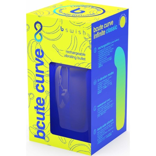 B Swish BCUTE CURVE INFINITE CLASSIC LIMITED EDITION RECHARGEABLE SILICONE VIBRATOR YELLOW