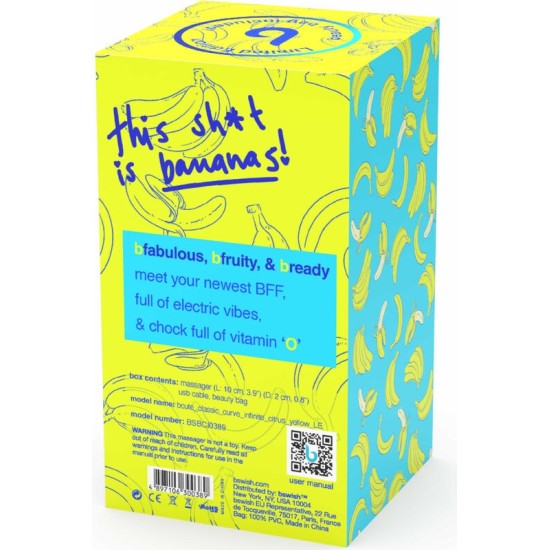 B Swish BCUTE CURVE INFINITE CLASSIC LIMITED EDITION RECHARGEABLE SILICONE VIBRATOR YELLOW