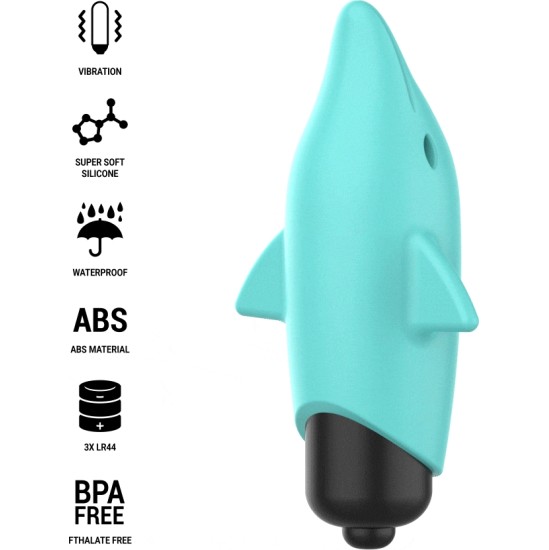 Intense Fun INTENSE - ECHO VIBRATING BULLET DOLPHIN BLUE 8 X 4.7 CM