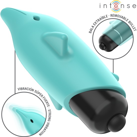 Intense Fun INTENSE - ECHO VIBRATING BULLET DOLPHIN BLUE 8 X 4.7 CM