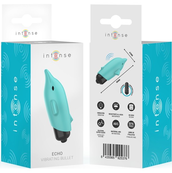 Intense Fun INTENSE - ECHO VIBRATING BULLET DOLPHIN BLUE 8 X 4.7 CM