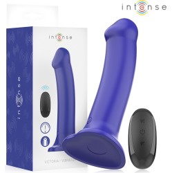 Intense Fun INTENSE - VICTORIA VIBRATOR WITH SUCTION CUP 10 VIBRATIONS DARK BLUE REMOTE CONTROL