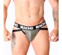 Macho Underwear MACHO - MX27GR JOCK LEATHER GRAY BEIGE S