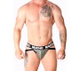 Macho Underwear MACHO - MX27GR JOCK LEATHER GRAY BEIGE S