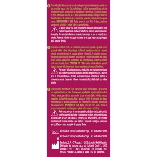 Control Lubes CONTROL - LUB GEL WARMING EFFECT LUBRICANT 75 ML