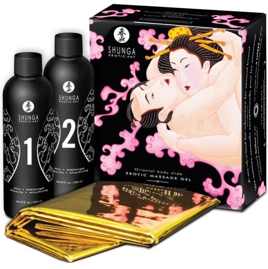 Shunga Kits SHUNGA - ORIENTAL BODY TO BODY EROTIC MASSAGE GEL STRAWBERRIES AND CAVA