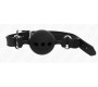Kink Collar & Gag KINK - FULL SILICONE GAG 55 x 2 CM WITH 5 CM BALL SIZE L BLACK ADJUSTABLE 35-51 CM
