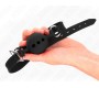 Kink Collar & Gag KINK - FULL SILICONE GAG 55 x 2 CM WITH 5 CM BALL SIZE L BLACK ADJUSTABLE 35-51 CM