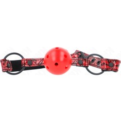 Kink Collar & Gag KINK - DIAMOND PATTERN BALL 4.5 CM GAG MODEL 1 64.5 CM ADJUSTABLE 42-60 CM