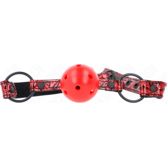 Kink Collar & Gag KINK - DIAMOND PATTERN BALL 4.5 CM GAG MODEL 1 64.5 CM ADJUSTABLE 42-60 CM