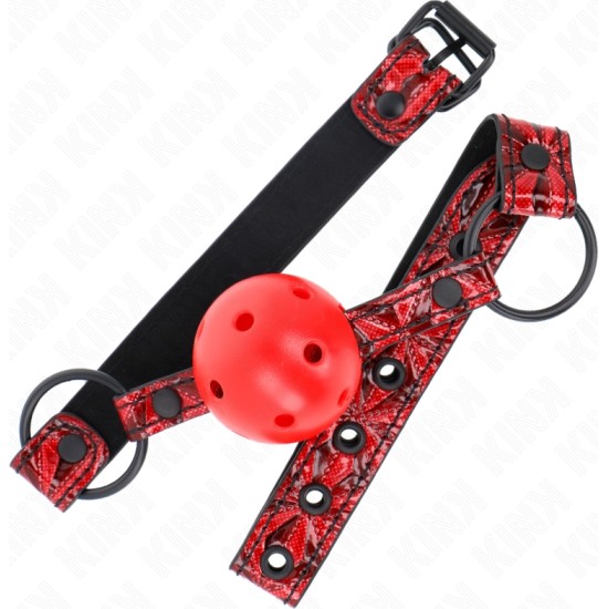 Kink Collar & Gag KINK - DIAMOND PATTERN BALL 4.5 CM GAG MODEL 1 64.5 CM ADJUSTABLE 42-60 CM