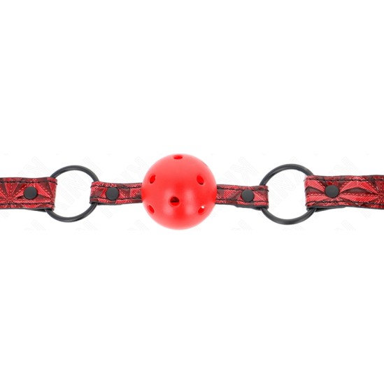 Kink Collar & Gag KINK - DIAMOND PATTERN BALL 4.5 CM GAG MODEL 1 64.5 CM ADJUSTABLE 42-60 CM