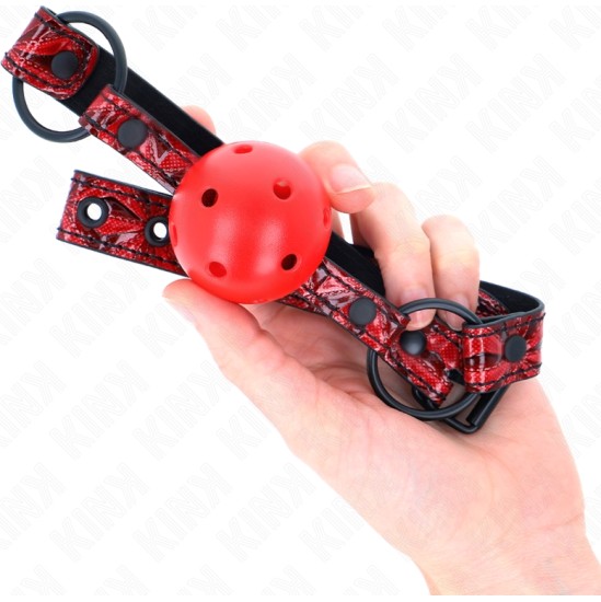 Kink Collar & Gag KINK - DIAMOND PATTERN BALL 4.5 CM GAG MODEL 1 64.5 CM ADJUSTABLE 42-60 CM